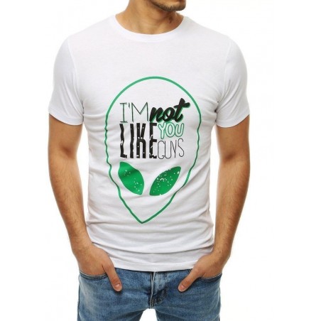 Pánske biele tričko s potlačou RX4154