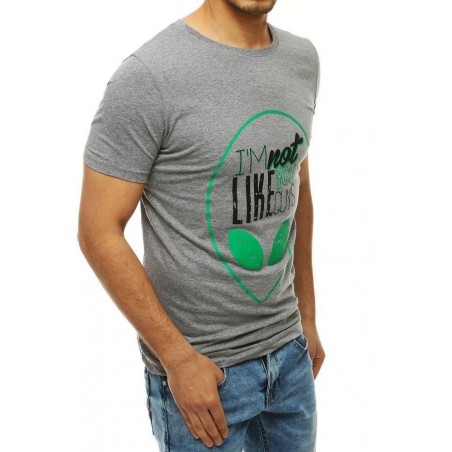 Pánske svetlosivé tričko s potlačou RX4155