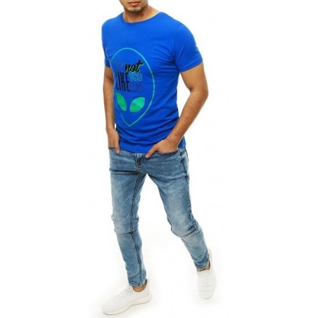 Pánske modré tričko s potlačou RX4156
