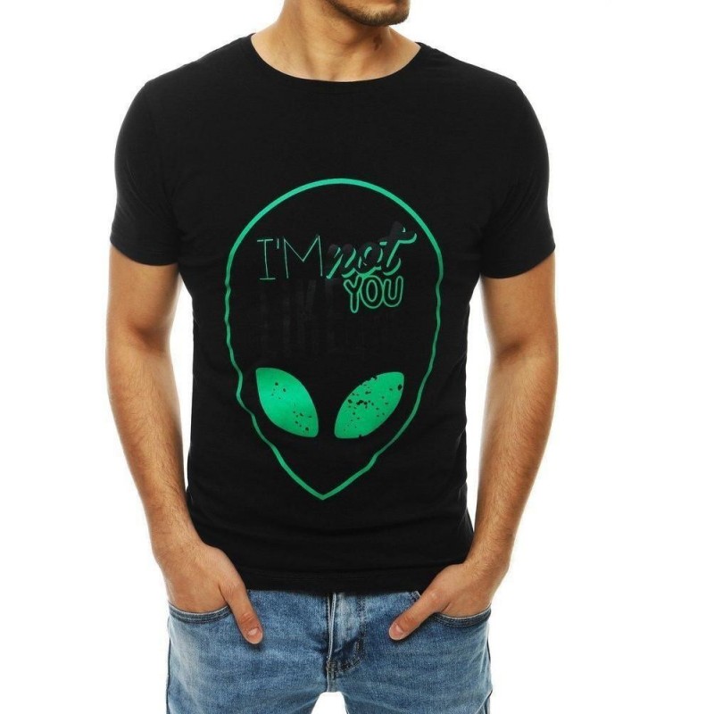 Pánske čierne tričko s potlačou RX4157