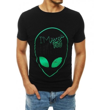 Pánske čierne tričko s potlačou RX4157