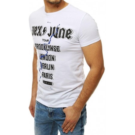 Biele tričko s potlačou pre pánov RX4001