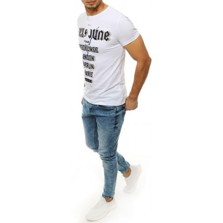 Biele tričko s potlačou pre pánov RX4001