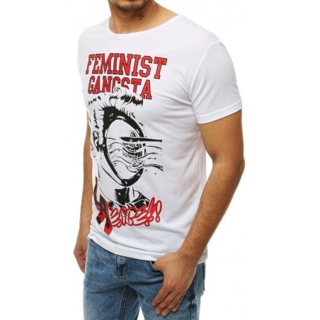 Pánske biele tričko s potlačou RX4004