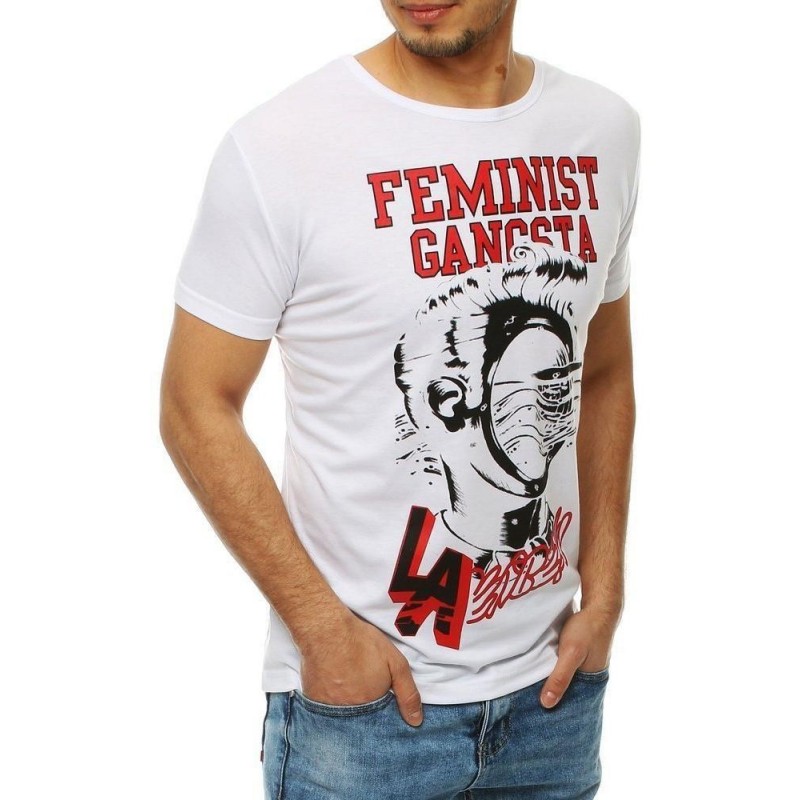 Pánske biele tričko s potlačou RX4004