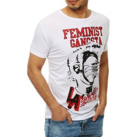 Pánske biele tričko s potlačou RX4004