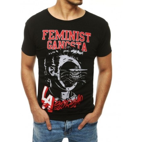 Pánske čierne tričko s potlačou RX4005