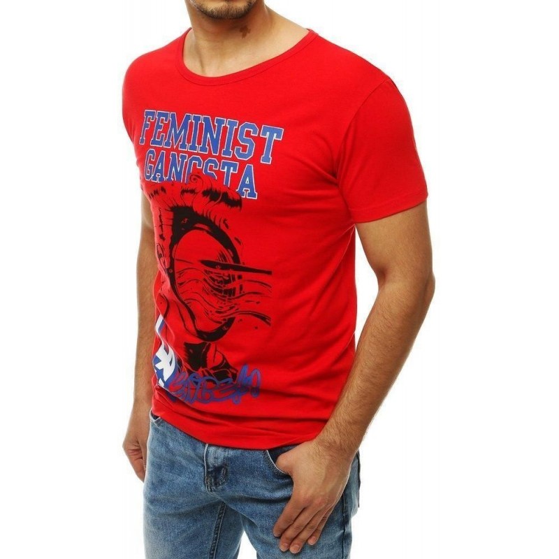 Pánske červené tričko s potlačou RX4006