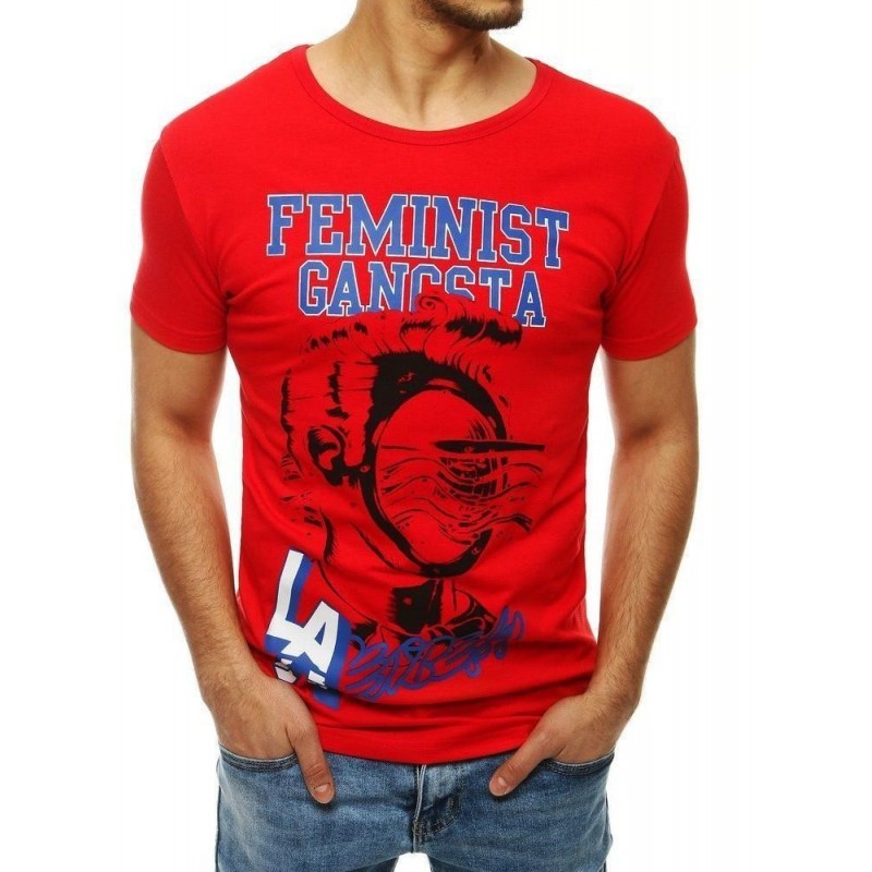 Pánske červené tričko s potlačou RX4006