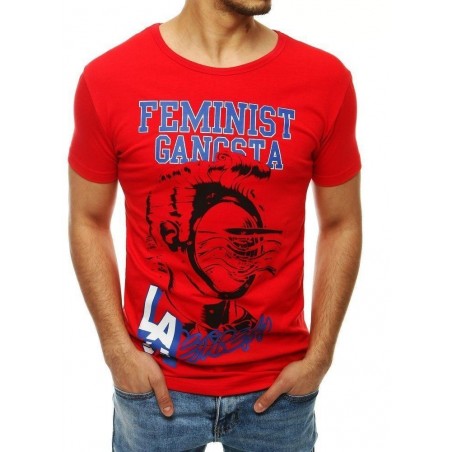 Pánske červené tričko s potlačou RX4006