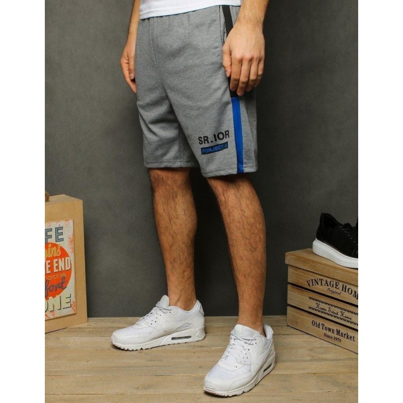 Pánske svetlosivé teplákové kraťasy SX1169