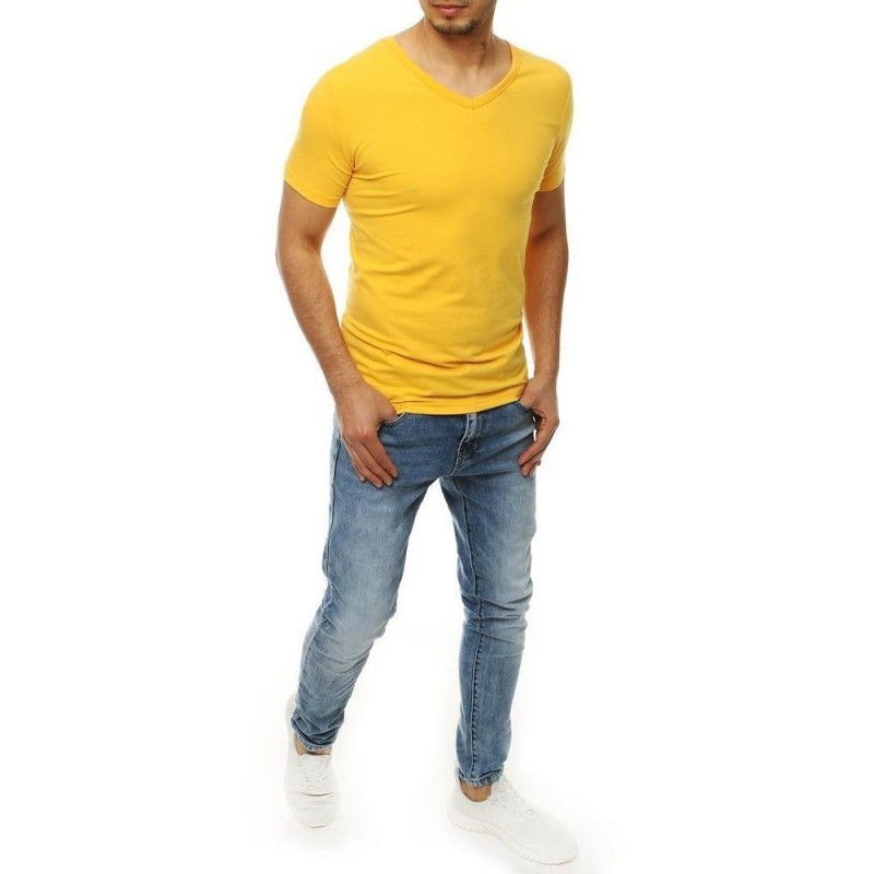 Žlté pánske tričko bez potlače RX4115