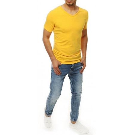 Žlté pánske tričko bez potlače RX4115