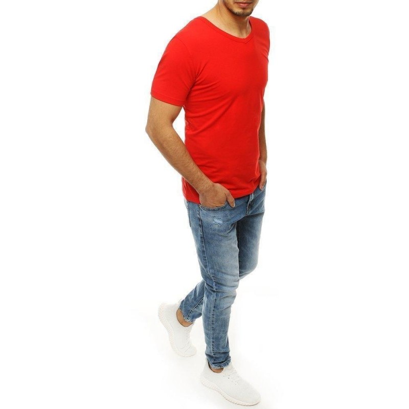 Červené pánske tričko bez potlače RX4116