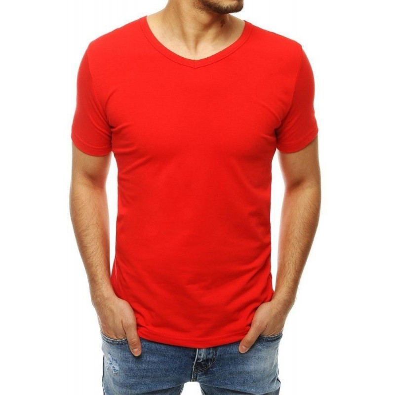 Červené pánske tričko bez potlače RX4116