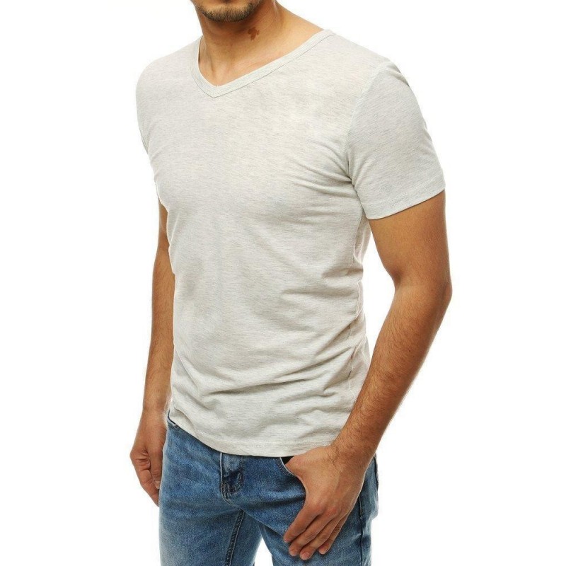 Svetlosivé pánske tričko bez potlače RX4118