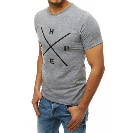 Svetlosivé pánske tričko s potlačou RX4145