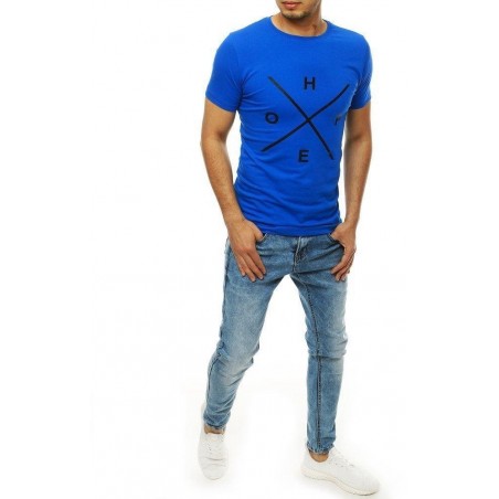 Modré pánske tričko s potlačou RX4146