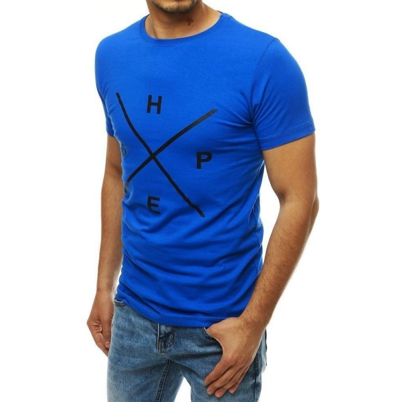 Modré pánske tričko s potlačou RX4146