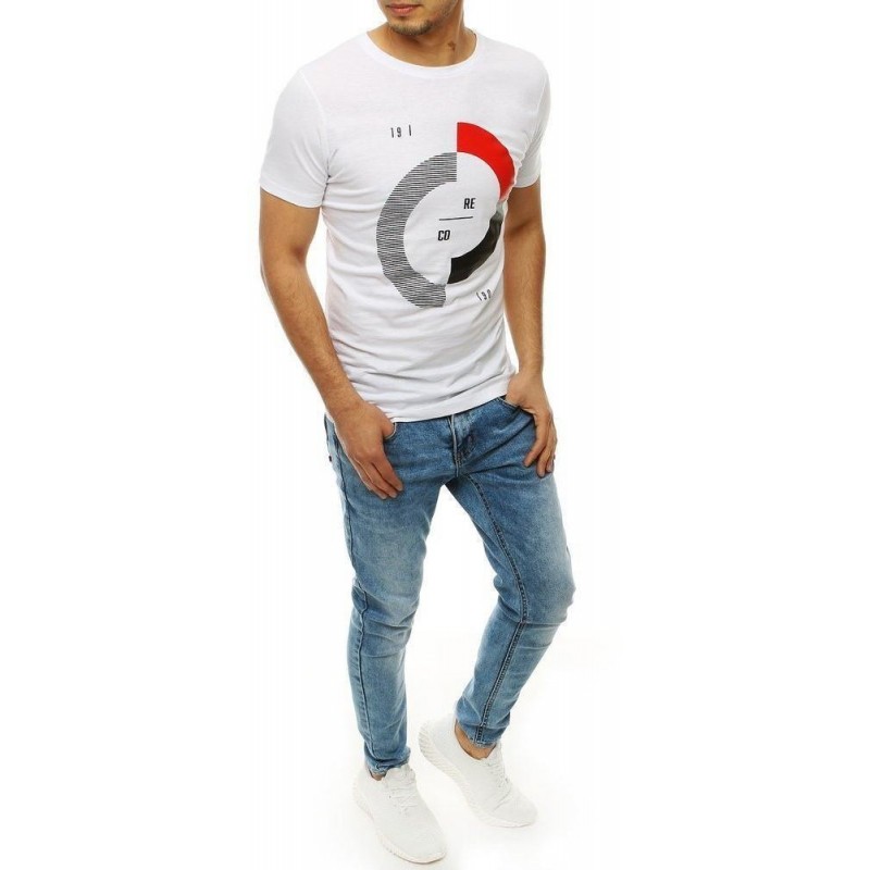 Pánske tričko s potlačou RX4179 - biele