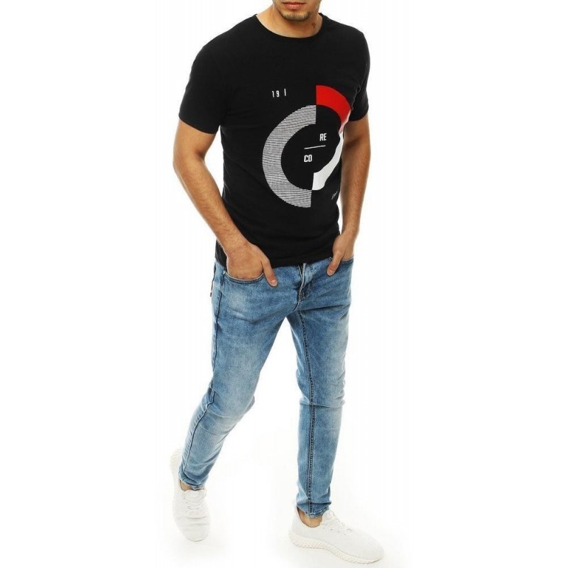 Pánske tričko s potlačou RX4181 - čierne