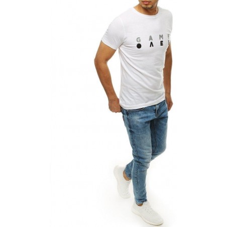 Biele pánske tričko s potlačou RX4184