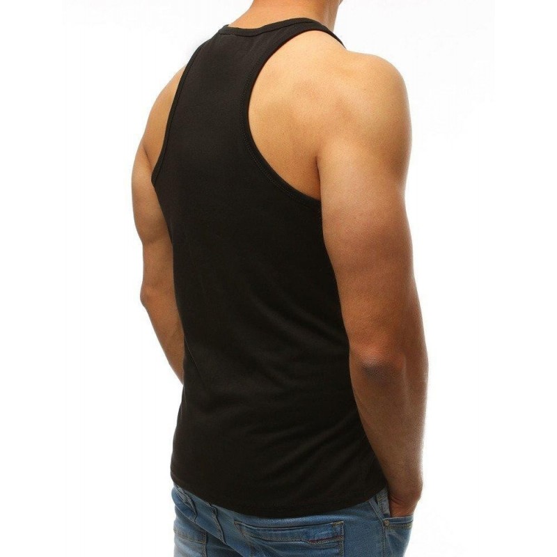 Pánske čierne tričko bez rukávov RX3495