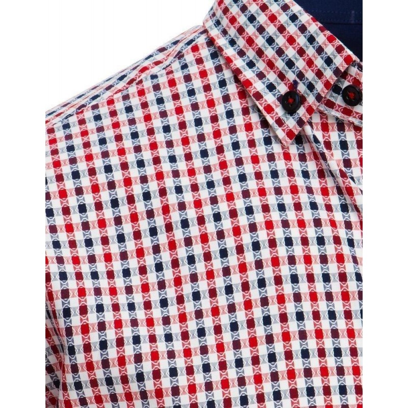 Károvaná pánska košeľa s krátkym rukávom KX0926
