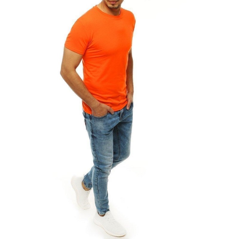 Oranžové tričko bez potlače pre mužov RX4187
