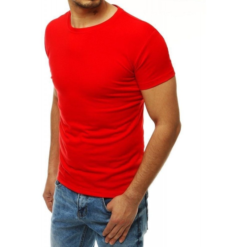 Červené tričko bez potlače pre mužov RX4189