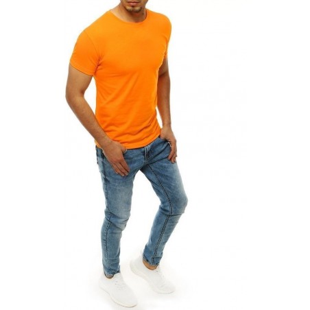 Svetlooranžové tričko bez potlače pre mužov RX4190