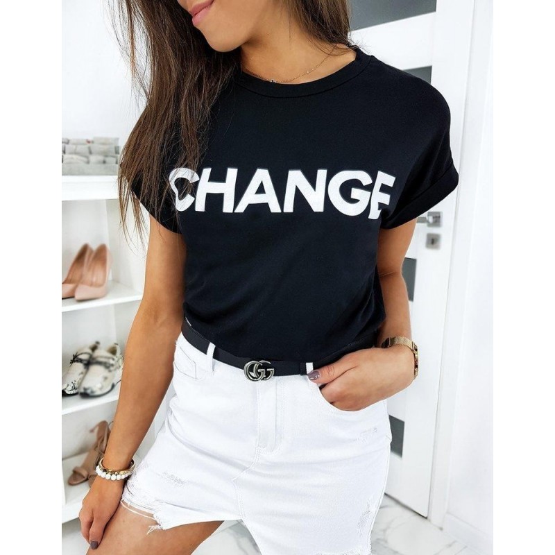 Čierne dámske tričko CHANGE RY1376