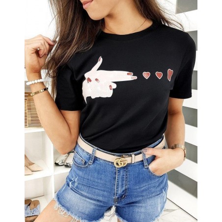 Tričko s potlačou pre dámy MISTIC RY1378 - čierne