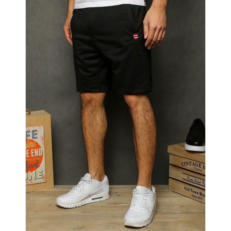 Čierne teplákové kraťasy pre pánov SX1191