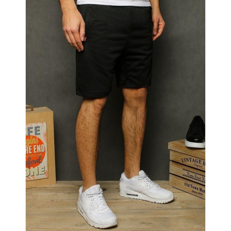 Čierne teplákové kraťasy pre pánov SX1191
