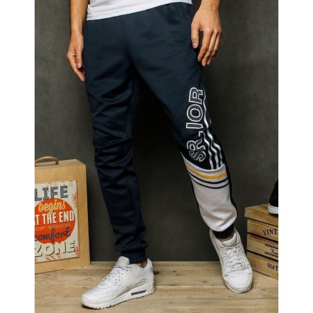 Pánske tmavomodré tepláky typu jogger UX2528