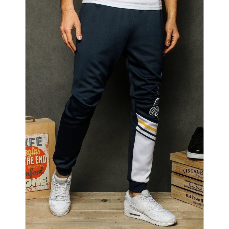 Pánske tmavomodré tepláky typu jogger UX2528
