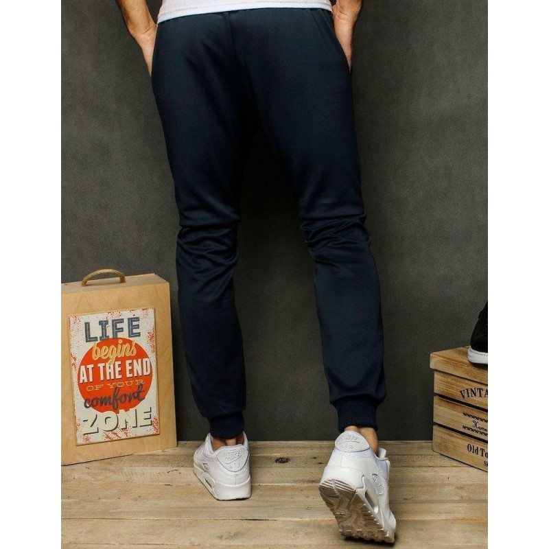 Pánske tmavomodré tepláky typu jogger UX2528