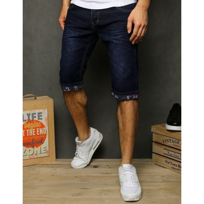 Pánske džínsové kraťasy SX1206 - tmavomodré