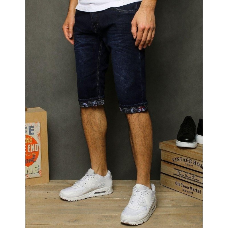 Pánske džínsové kraťasy SX1206 - tmavomodré