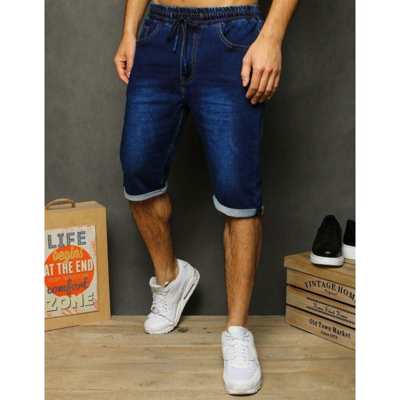 Pánske tmavomodré rifľové kraťasy SX1209