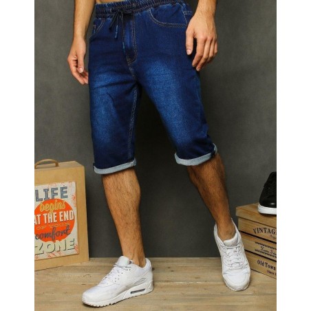 Pánske tmavomodré rifľové kraťasy SX1209