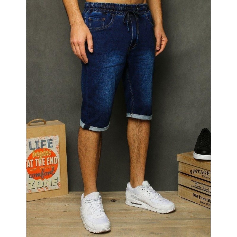 Pánske tmavomodré rifľové kraťasy SX1209