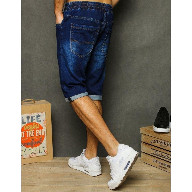 Pánske tmavomodré rifľové kraťasy SX1209