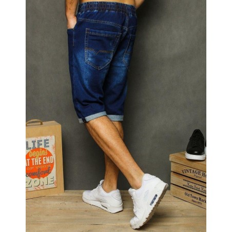 Pánske tmavomodré rifľové kraťasy SX1209