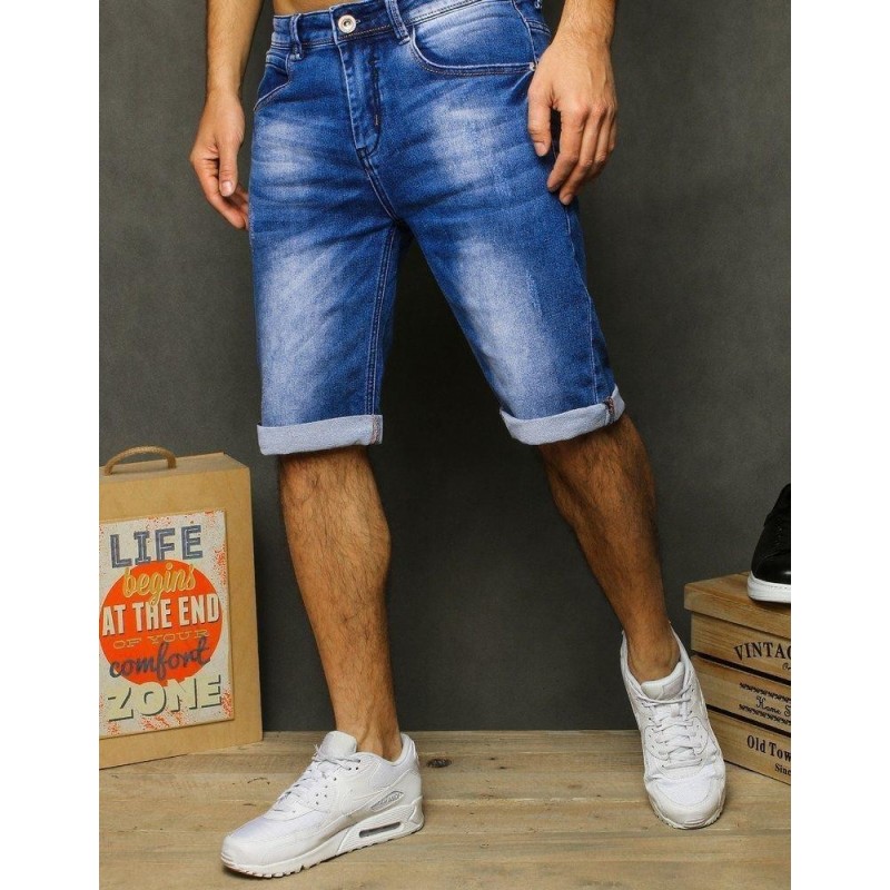 Modré rifľové kraťasy pre mužov SX1218