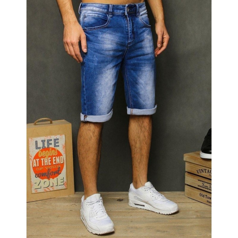 Modré rifľové kraťasy pre mužov SX1218