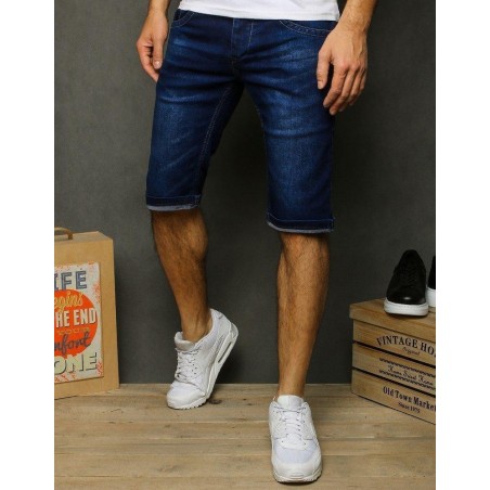 Tmavomodré pánske džínsové kraťasy SX1223