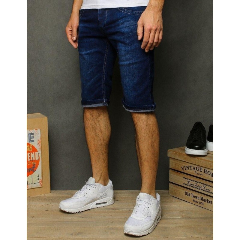 Tmavomodré pánske džínsové kraťasy SX1223