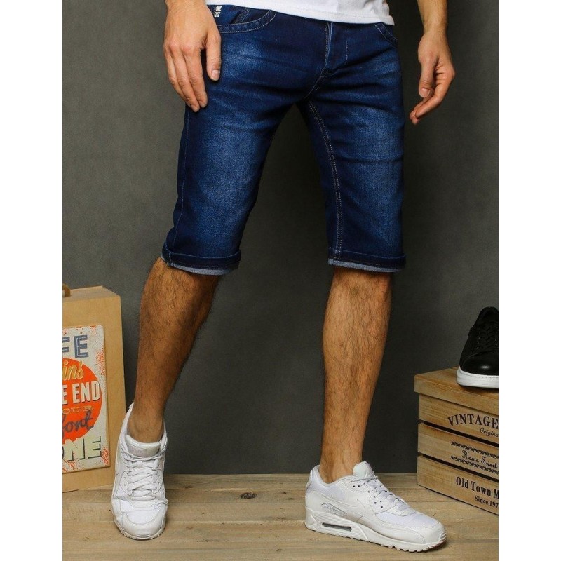 Tmavomodré pánske džínsové kraťasy SX1223